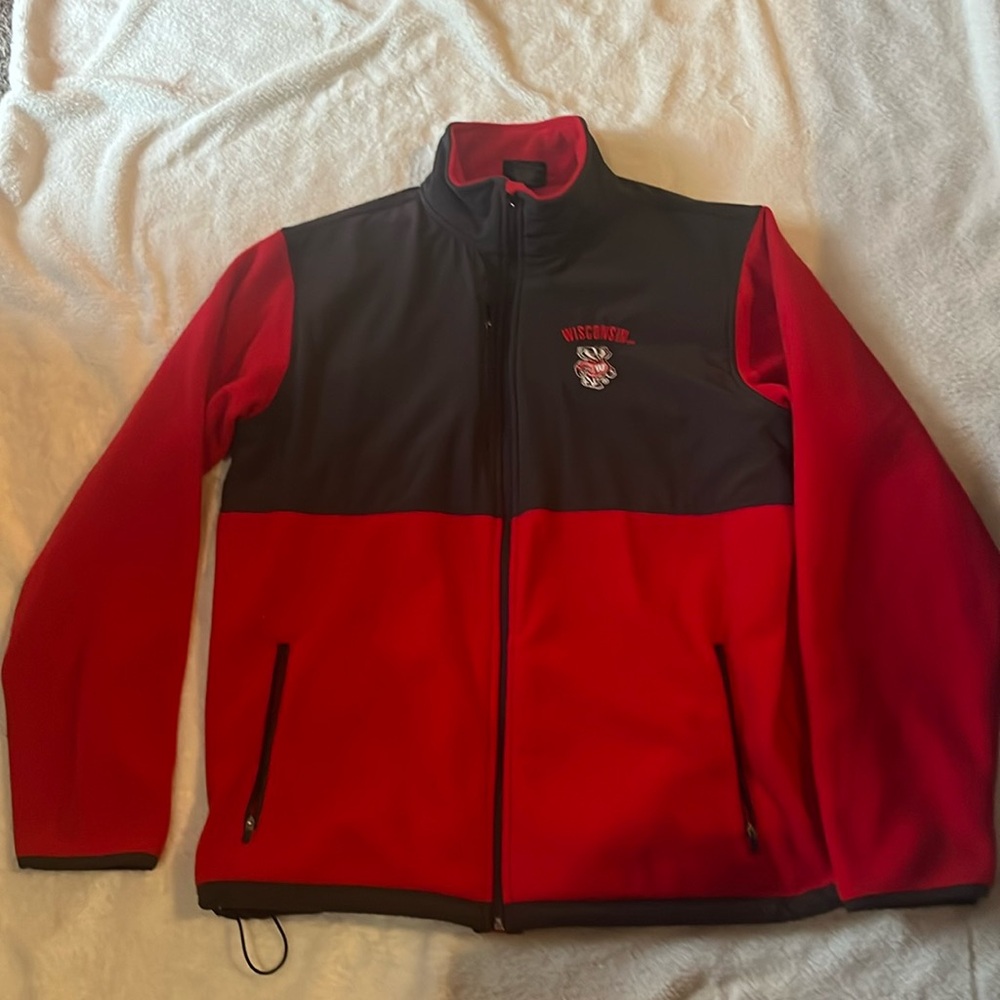 Wisconsin badger fleece and nylon jacket perfect condition